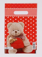 Пакет "Мишка с сердцем", полиэтиленовый с вырубной ручкой, 20х30 см, 30 мкм 10958829