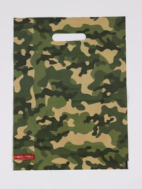 Пакет подарочный «Камуфляж», полиэтиленовый с вырубной ручкой 30×40 см, 60 мкм