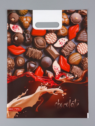 Пакет «Конфеты», полиэтиленовый с вырубной ручкой 30×40 см, 60 мкм