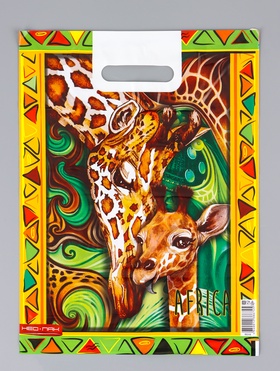 Пакет «Жираф», полиэтиленовый с вырубной ручкой 30?40 см, 60 мкм (комплект 25 шт)