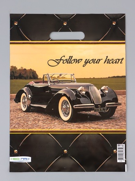 Пакет подарочный «Кабриолет», полиэтиленовый с вырубной ручкой 30?40 см, 60 мкм (комплект 25 шт)