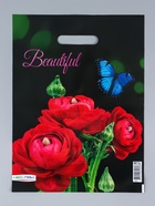 Пакет "Прекрасный букет , полиэтиленовый с вырубной ручкой 30х40 см, 60 мкм 10958855