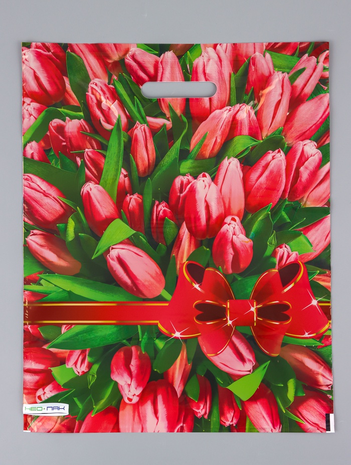 Пакет «Атласный бант», полиэтиленовый с вырубной ручкой, 37×46 см, 30 мкм - Фото 1