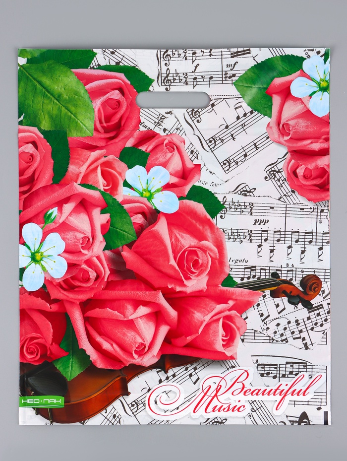 Пакет подарочный «Гармония», полиэтиленовый с вырубной ручкой 38×45 см, 60 мкм - Фото 1