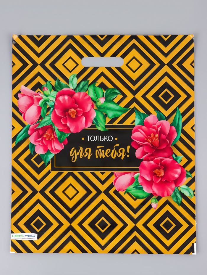 Пакет «Подарочный», полиэтиленовый с вырубной ручкой 38×45 см, 60 мкм - Фото 1