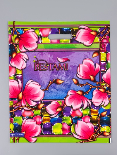 Пакет «Сакура», полиэтиленовый с вырубной ручкой 38×45 см, 60 мкм