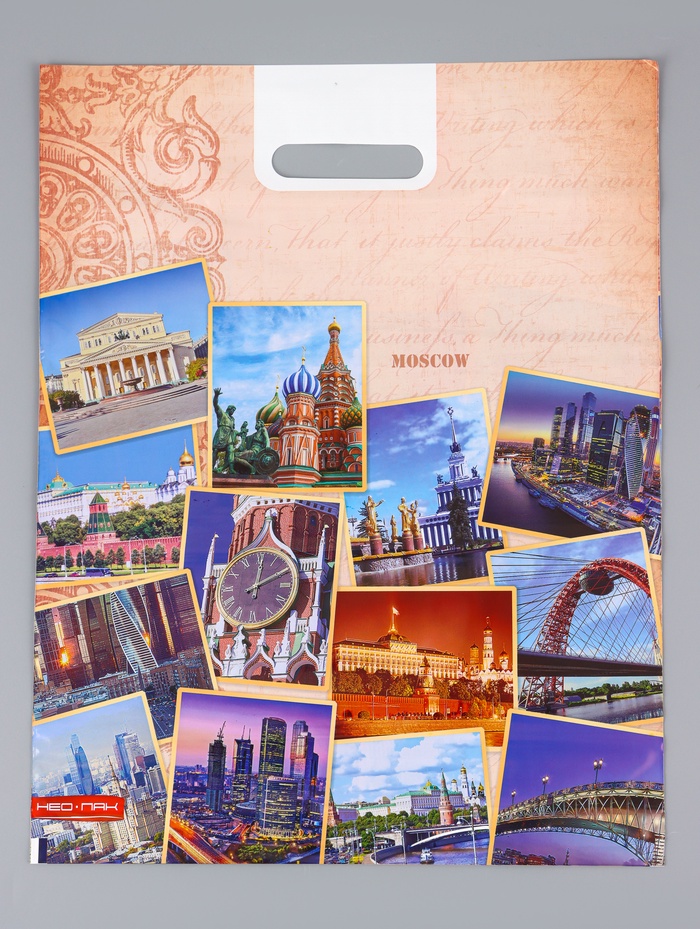 Пакет «Городская архитектура», полиэтиленовый с вырубной ручкой, 38×47 см, 60 мкм - Фото 1