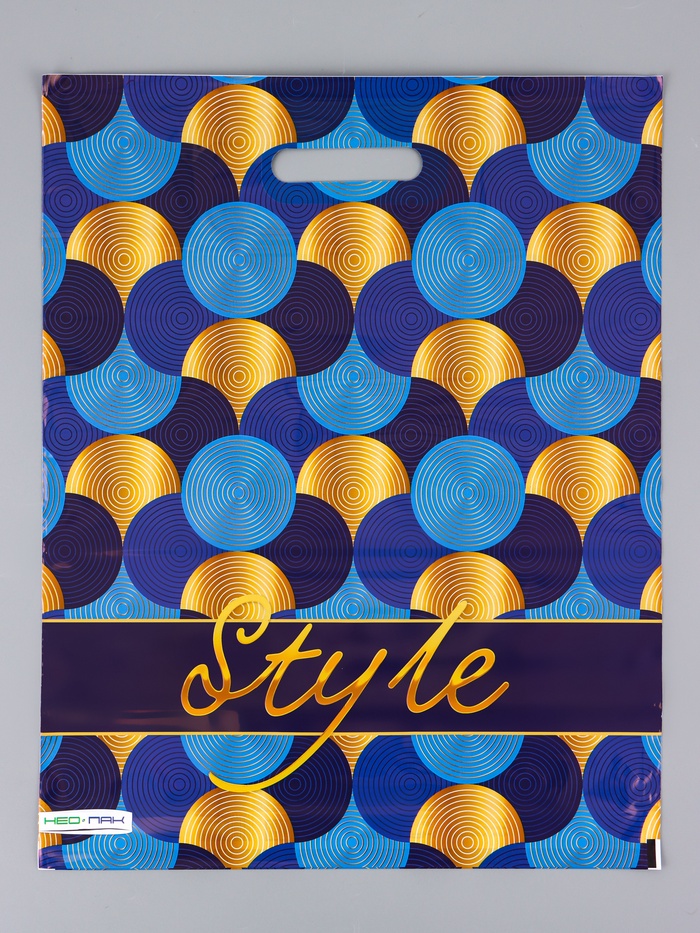 Пакет «Золотой стиль», полиэтиленовый с вырубной ручкой, 38×47 см, 60 мкм - Фото 1