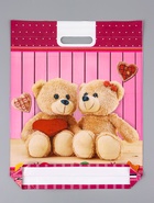 Пакет подарочный «Мишутки», полиэтиленовый с вырубной ручкой 38×47 см, 60 мкм - Фото 2