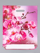 Пакет подарочный «Орхидея розовая», полиэтиленовый с вырубной ручкой, 38×47 см - Фото 2