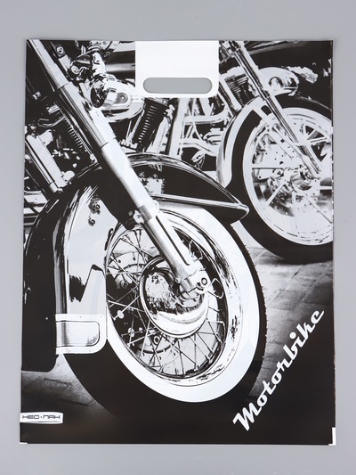 Пакет подарочный «Байк», полиэтиленовый с вырубной ручкой 41×51 см, 80 мкм