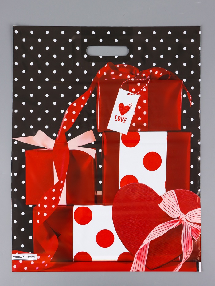 Пакет подарочный «Подарки», полиэтиленовый с вырубной ручкой 41×51 см, 80 мкм - Фото 1