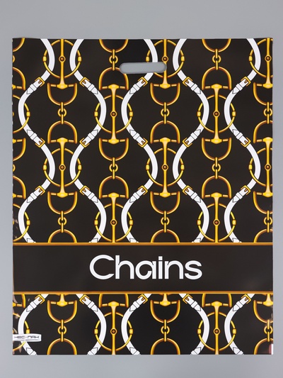 Пакет «Цепи», полиэтиленовый с вырубной ручкой 50×60 см, 100 мкм