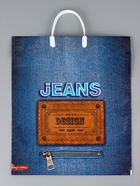 Пакет "Джинс лейбл, полиэтиленовый с вырубной ручкой, пласт. 38х44 см, 90 мкм 10958919