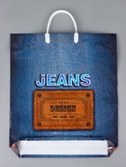 Пакет "Джинс лейбл, полиэтиленовый с вырубной ручкой, пласт. 38х44 см, 90 мкм (5 шт) - фото 809420106