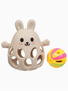 Прорезыватель погремушка «Зайка», силиконовый, 12.5 см, бежевый - Фото 13