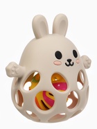 Прорезыватель погремушка «Зайка», силиконовый, 12.5 см, бежевый - фото 65461412