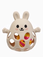 Прорезыватель погремушка «Зайка», силиконовый, 12.5 см, бежевый - Фото 6