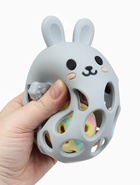 Прорезыватель погремушка «Зайка», силиконовый, 12.5 см, серо-голубой - фото 65461454