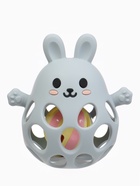 Прорезыватель погремушка «Зайка», силиконовый, 12.5 см, серо-голубой - фото 65461445