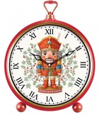 Часы настенные интерьерные «Щелкунчик», настольные, бесшумные, плавный ход, 26×32 см, красные - Фото 1