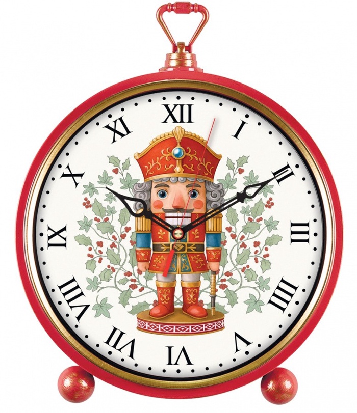 Часы настенные интерьерные «Щелкунчик», настольные, бесшумные, плавный ход, 26×32 см, красные - Фото 1