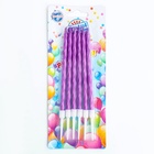 УЦЕНКА Свечи в торт витые с подставкой, 6 шт, 11 см, фиолетовый 10975073