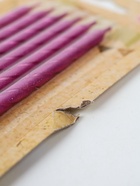 УЦЕНКА Свечи в торт витые с подставкой, 6 шт, 11 см, фиолетовый 10975073