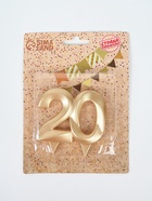 УЦЕНКА Свеча в торт юбилейная «Грань», цифра 20, золотой металлик, 6.5 см - Фото 5