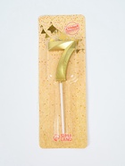 УЦЕНКА Свеча в торт на шпажке «‎Грань», цифра "7", золотая, 5 см - Фото 5