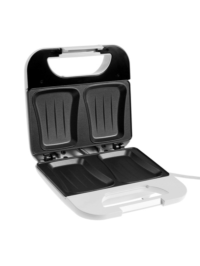 Сэндвичница BRAYER 2203BR-WH, 750 Вт, 22×12 см, антипригарное покрытие, белая