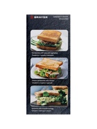 Сэндвичница BRAYER 2203BR-WH, 750 Вт, 22×12 см, антипригарное покрытие, белая - Фото 8