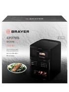 Аэрогриль BRAYER 2048BR, 2500 Вт, 2 чаши, 10 программ, 200°С, LED-дисплей, таймер, решётка 10969273