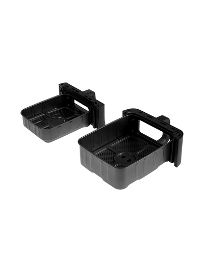 Аэрогриль BRAYER 2048BR, 2500 Вт, 2 чаши, 10 программ, 200°С, LED-дисплей, таймер, решётка