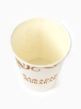 Стакан одноразовый бумажный «Ramadan Mubarak», белый, 250 мл (комплект 10 шт)