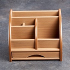 УЦЕНКА Органайзер 5 секций, 1 выдвижной ящик, серия Ясень шимо МИКС, 20*16,5*15,5см - Фото 3