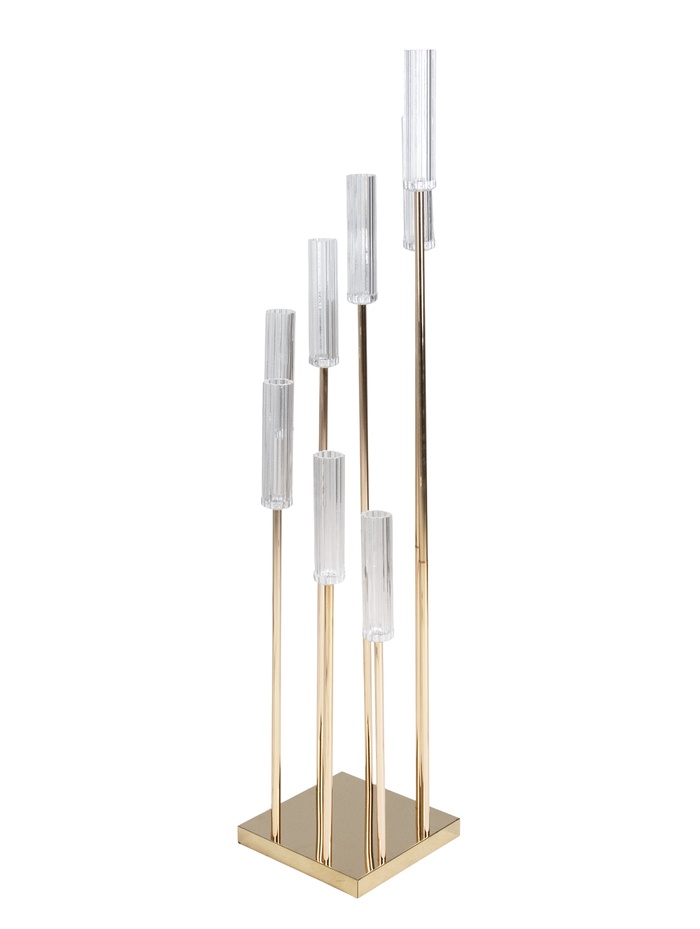 УЦЕНКА Торшер "Факел" LED золото 28х28х65-135см - Фото 1