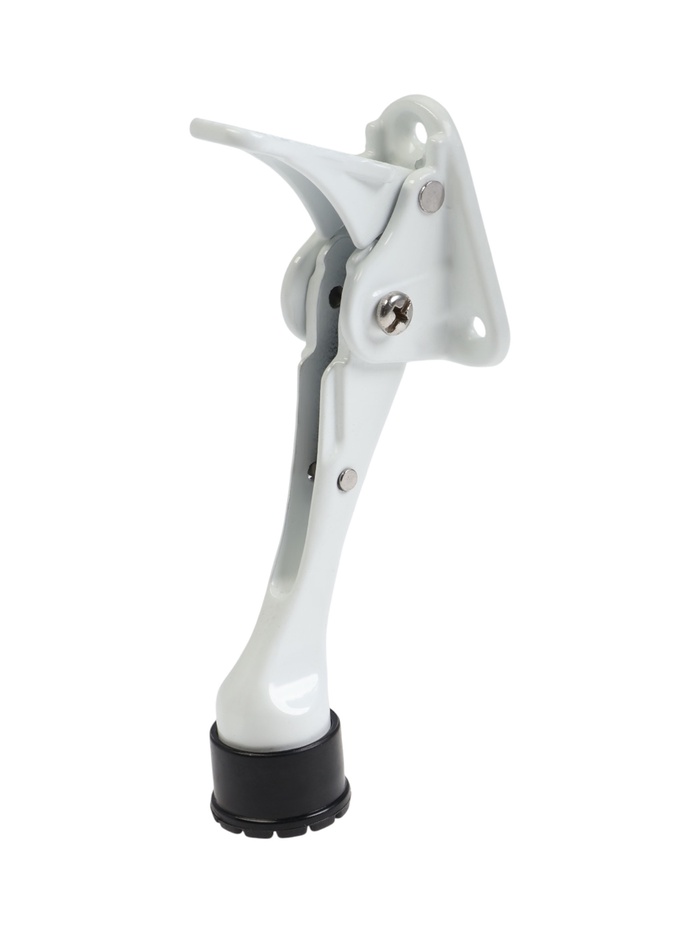 Фиксатор дверной LOCKLAND «козья ножка», с автоподъемом, белый - Фото 1