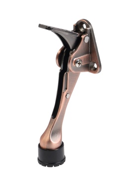 Фиксатор дверной LOCKLAND “козья ножка”, с автоподъемом, цвет медь