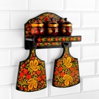 УЦЕНКА Набор «Земляничка», 6 предметов: 2 доски, 3 банки, подставка, хохлома - Фото 2