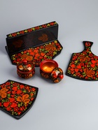 УЦЕНКА Набор «Земляничка», 6 предметов: 2 доски, 3 банки, подставка, хохлома - Фото 4