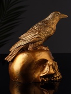 УЦЕНКА Фигура «Ворон на черепе» 17×15×15 см, бронза - Фото 4