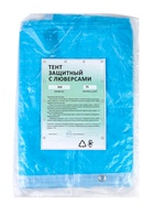Тент защитный, 2×3 м, плотность 75 г/м², УФ, люверсы шаг 1 м, голубой - фото 809530889
