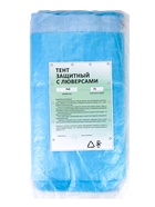Тент защитный, 4×6 м, плотность 75 г/м², УФ, люверсы шаг 1 м, голубой - фото 809530909