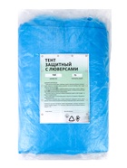 Тент защитный, 4×8 м, плотность 75 г/м², УФ, люверсы шаг 1 м, голубой - фото 809530914