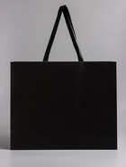 Пакет подарочный ламинированный горизонтальный «Черный», 48×39×16 см - Фото 2