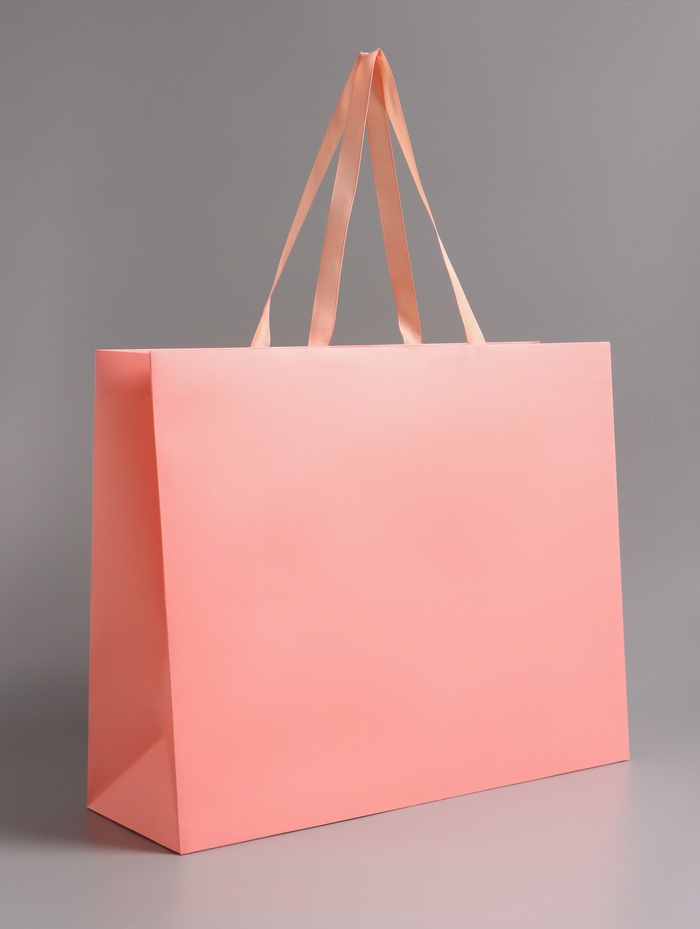 Пакет подарочный ламинированный горизонтальный «Розовый», 48×39×16 см - Фото 1