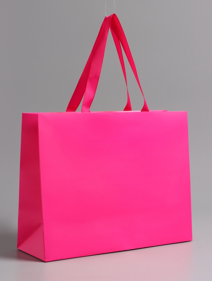 Пакет подарочный ламинированный горизонтальный «Фуксия», 32×25×11 см - Фото 1