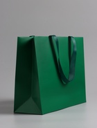 Пакет подарочный ламинированный горизонтальный «Изумрудный», 32×25×11 см - Фото 3