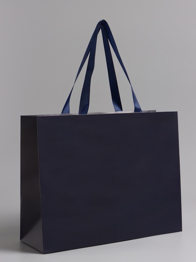 Пакет подарочный ламинированный горизонтальный «Синий», 32×25×11 см